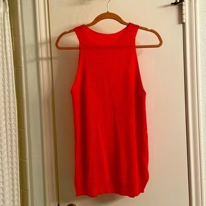 Red knit halter tank top